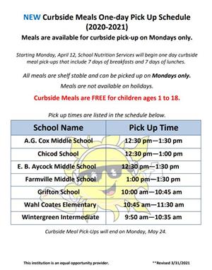 new curbside schedule 